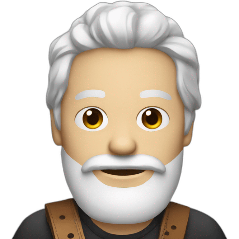 Acoustic Guitarist with short white beard emoji