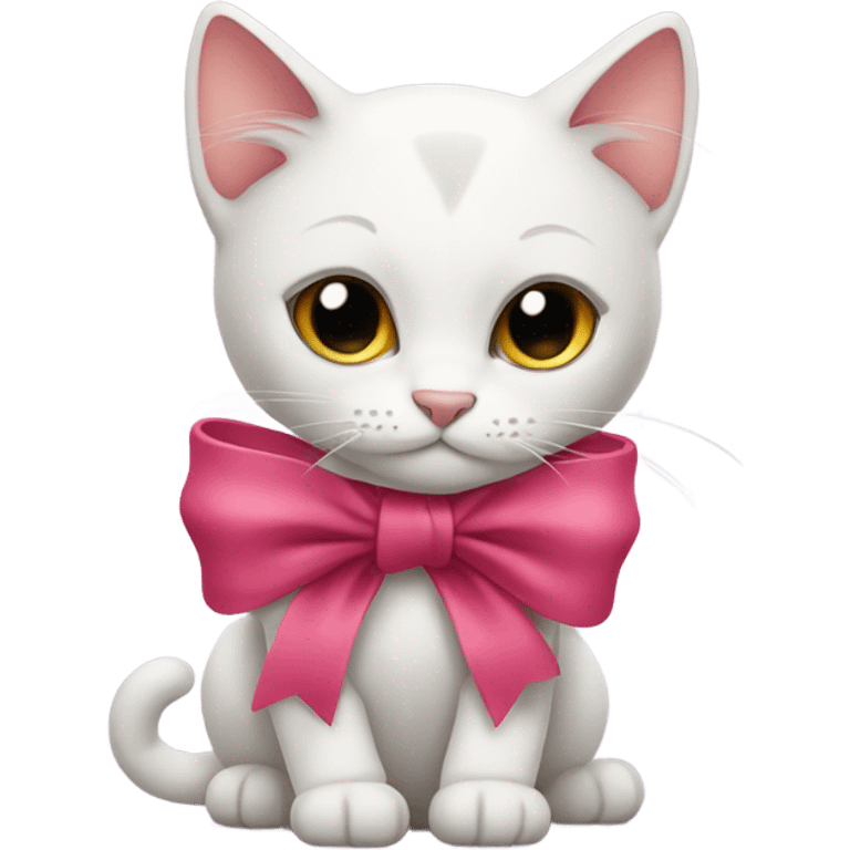 Cat wearing a bow  emoji