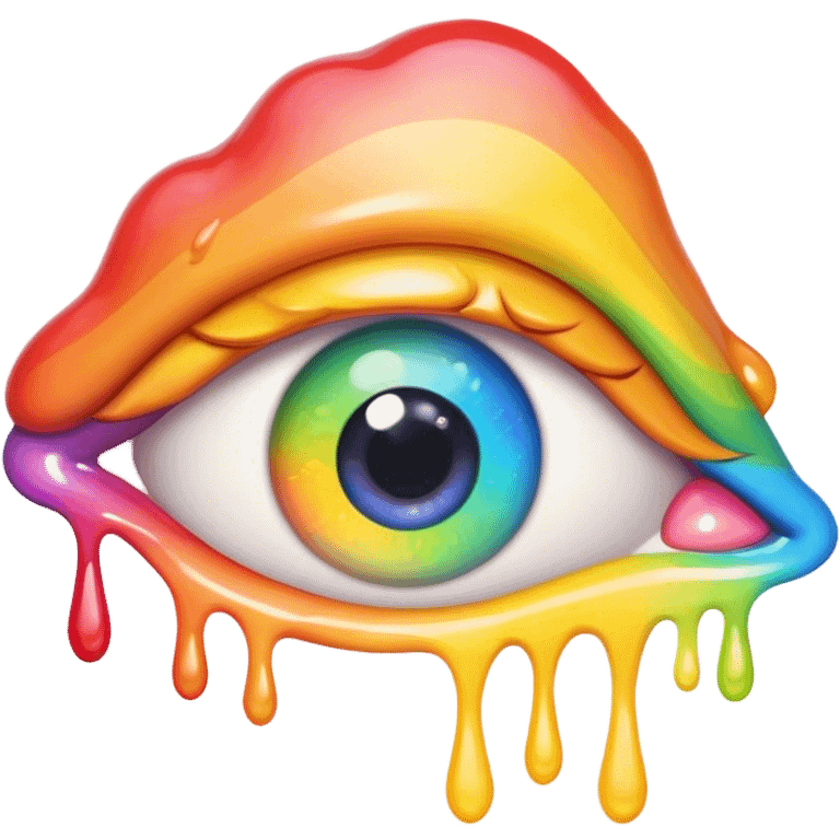 cute melted rainbow eye emoji