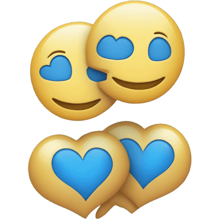 Two Stacked blue hearts  emoji