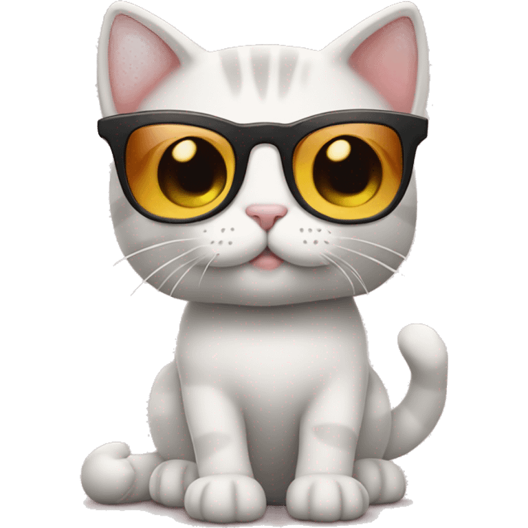 A cute cat with a sunglads and naila emoji