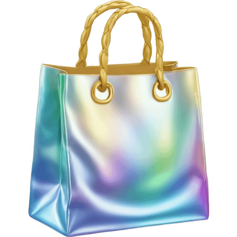 Iridescent Christmas Chanel shopping bag emoji