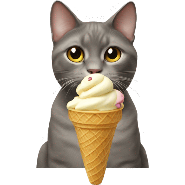 cat eat ice cream emoji