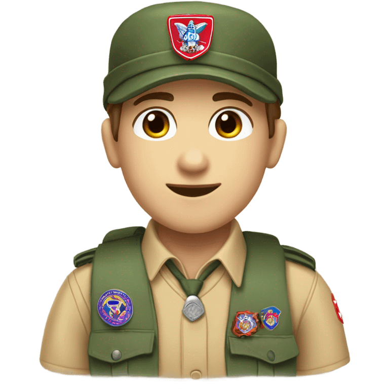 boy scout from Disney Up white skin brown hair emoji