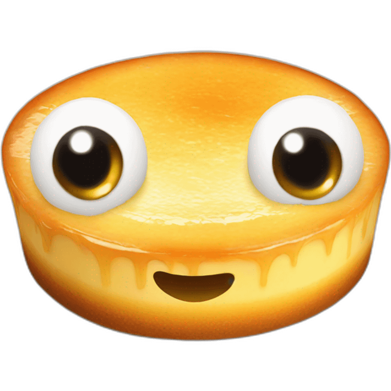 flan with eyes emoji