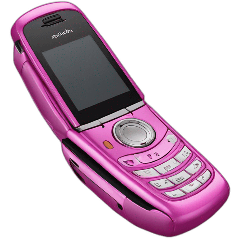 Pink Motorola Razr V3 flip-phone emoji