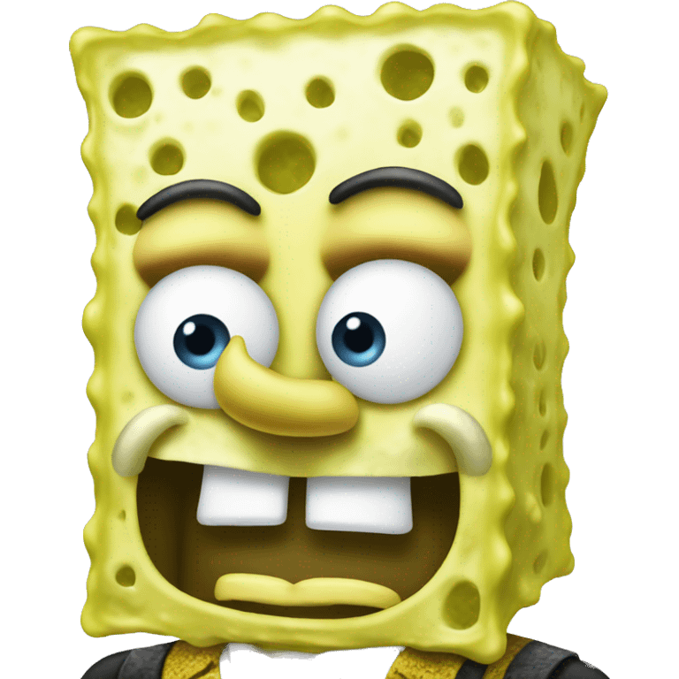 SpongeBob looking fancy emoji