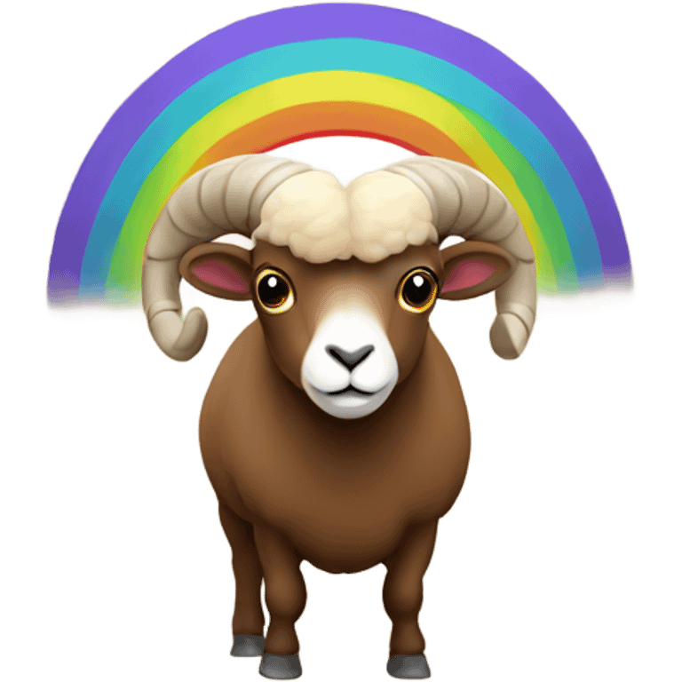 brown ram on a rainbow  emoji