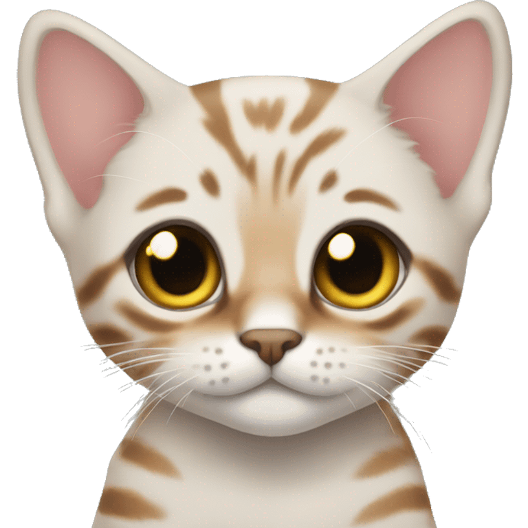 Bengal kitten with white hair  emoji