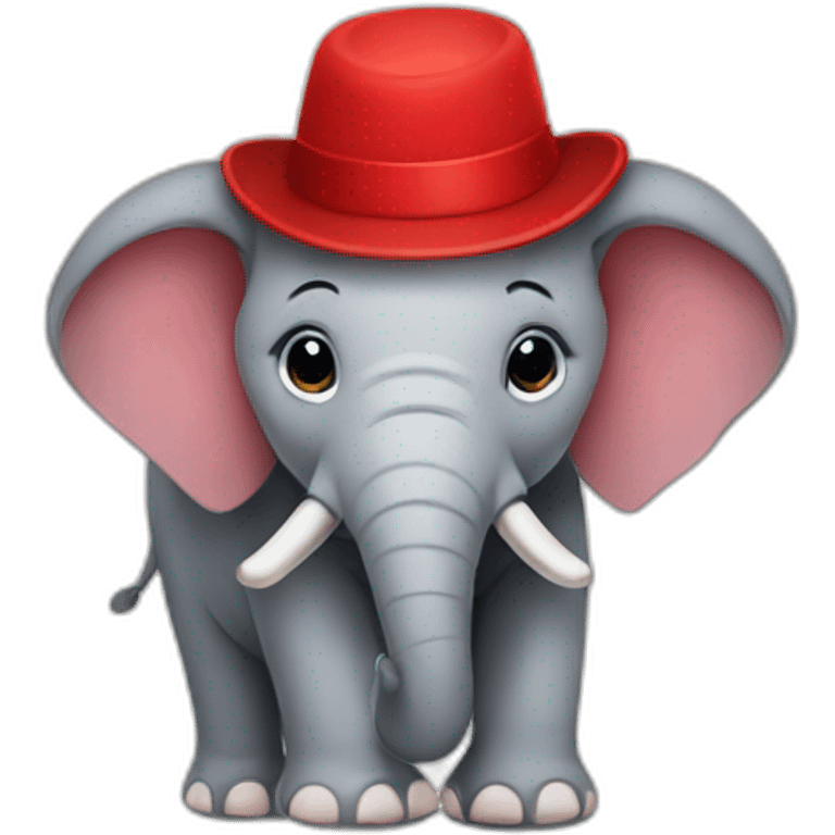 elephant with a red hat emoji