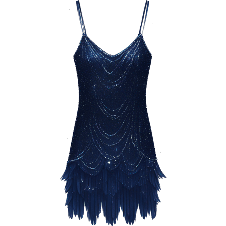 Navy blue sparkly flapper style dress with thin straps emoji