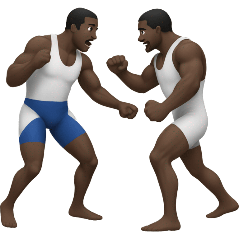 two  black men wrestling emoji