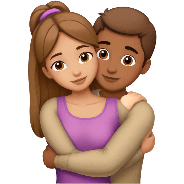 Girl and guy hugging emoji