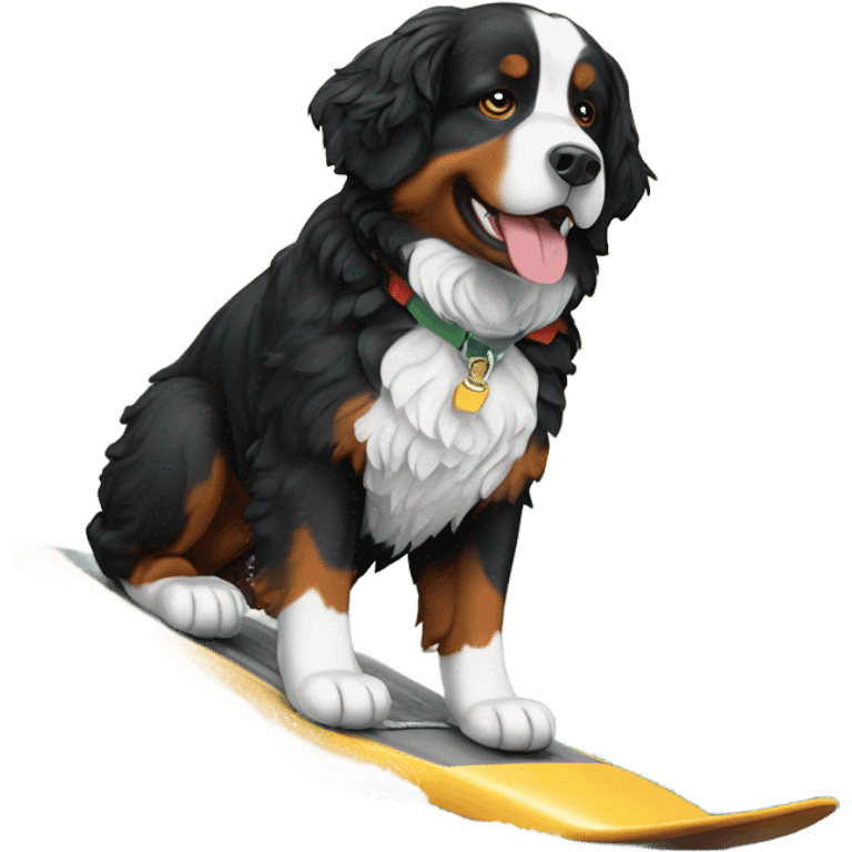 Bernese mountain dog water skiing emoji