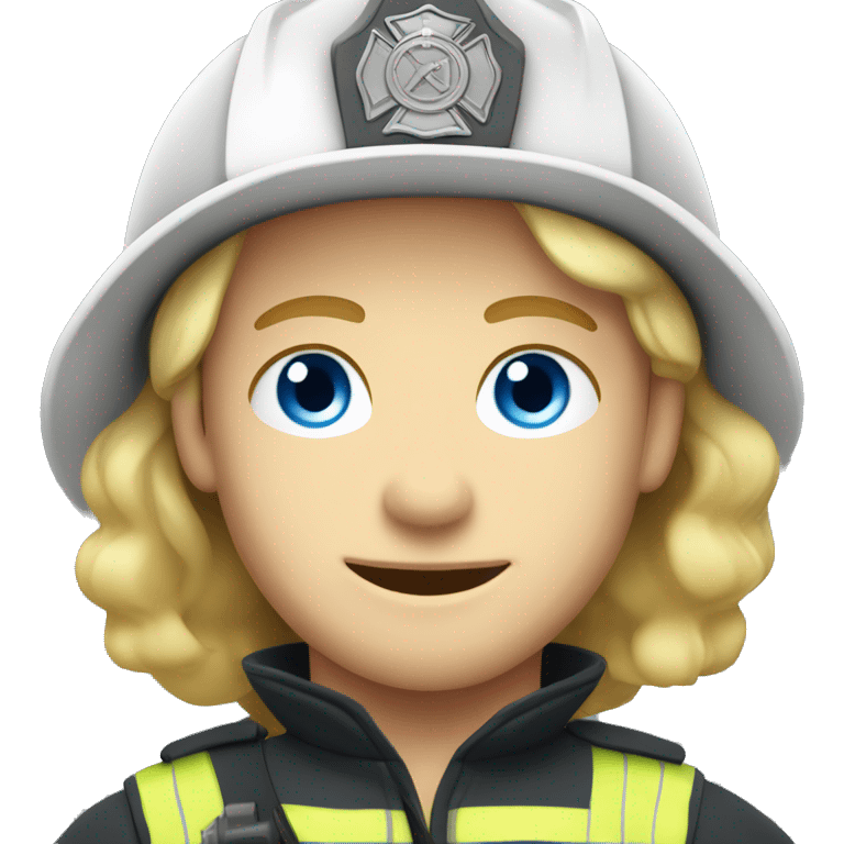 caucasian, blonde male firefighter with blue eyes emoji