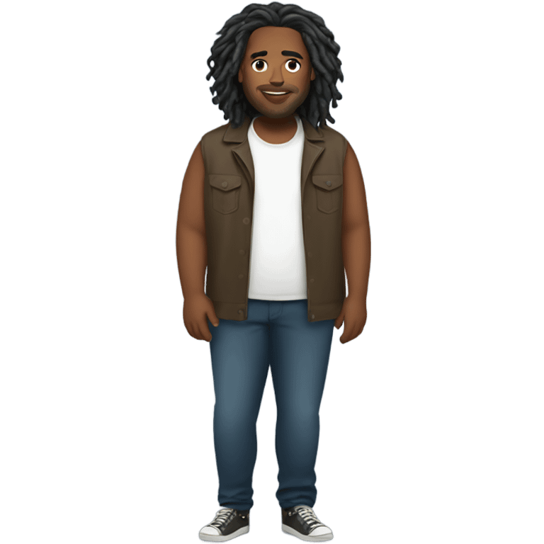 plus size man with locs full body emoji