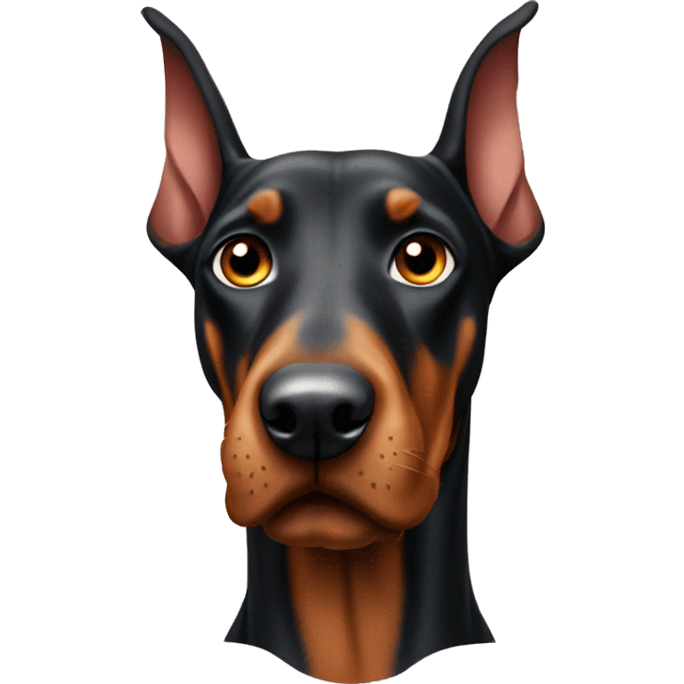 Doberman with long ears emoji