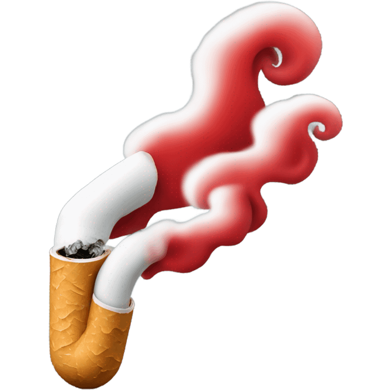 Cigarette with red smoke emoji