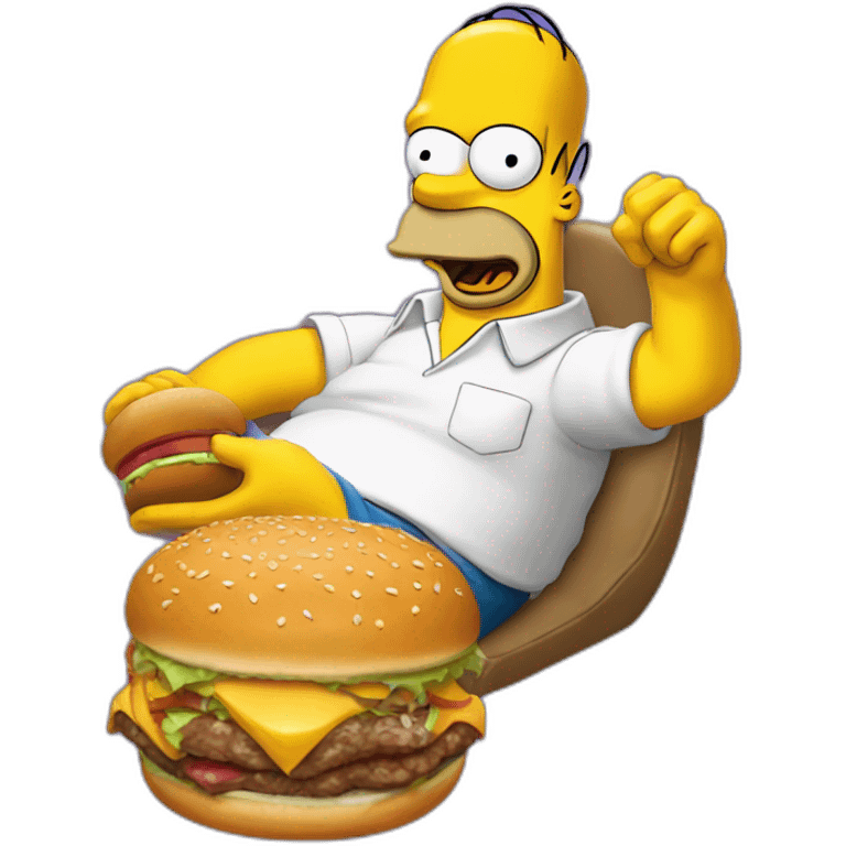 Homer Simpson with burger emoji