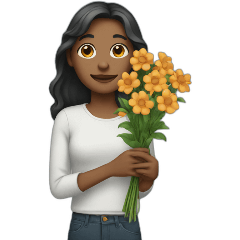 person holding flowers emoji