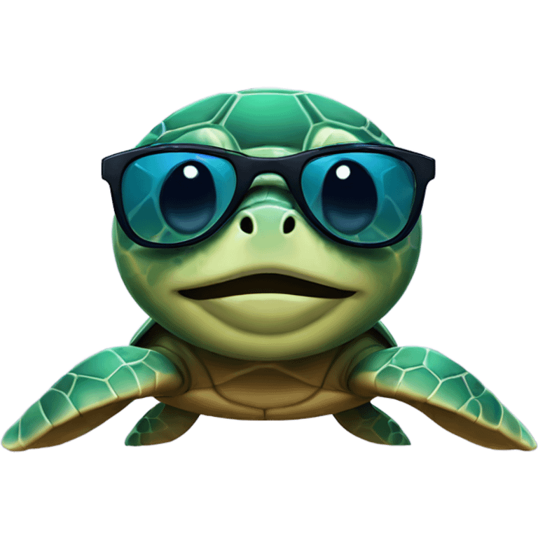 Sea turtle with sunglasses emoji