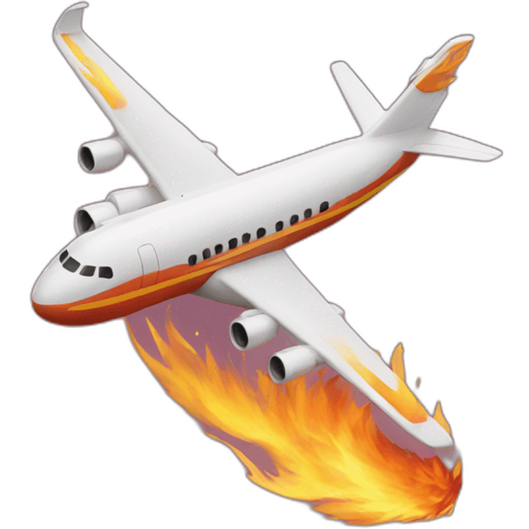 plane in fire emoji