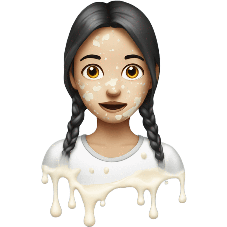 girl with milk splattered on face emoji