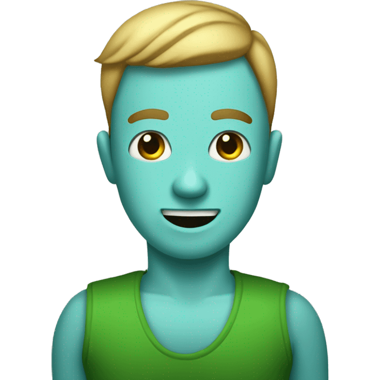 The standard set of emojis, but with a green pillow instead of a head. emoji