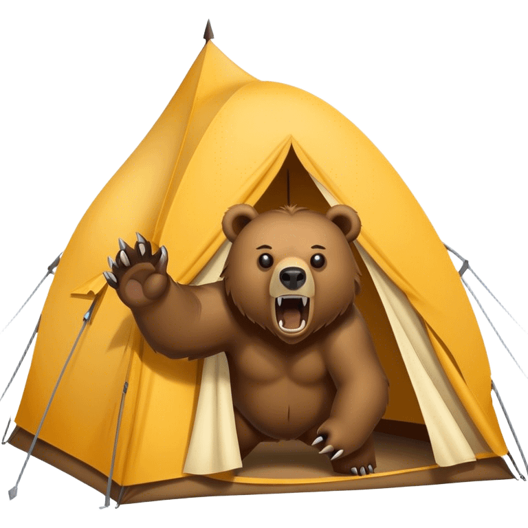 grizzly bear attacking a tent emoji