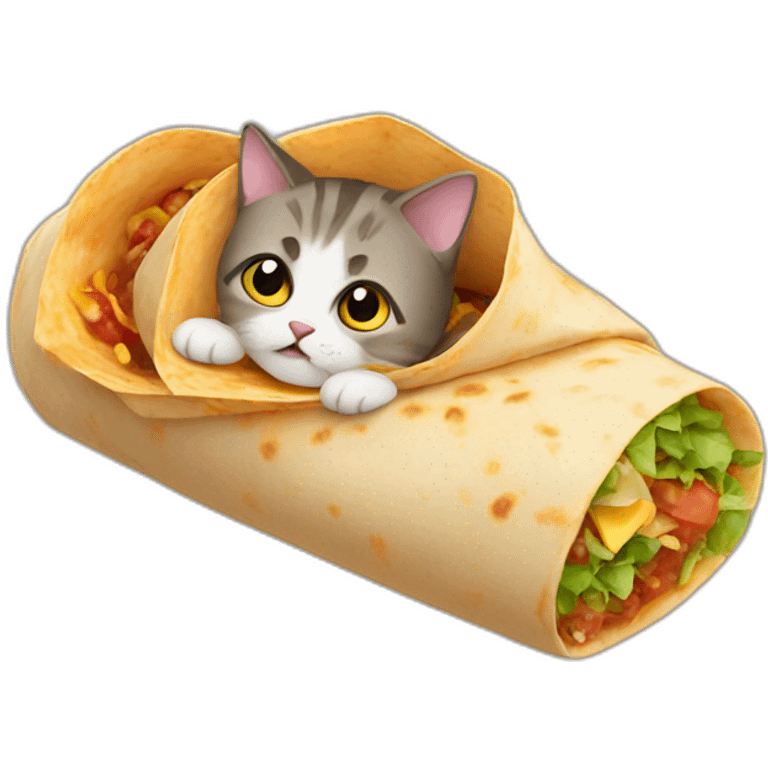 Cat in a burrito emoji