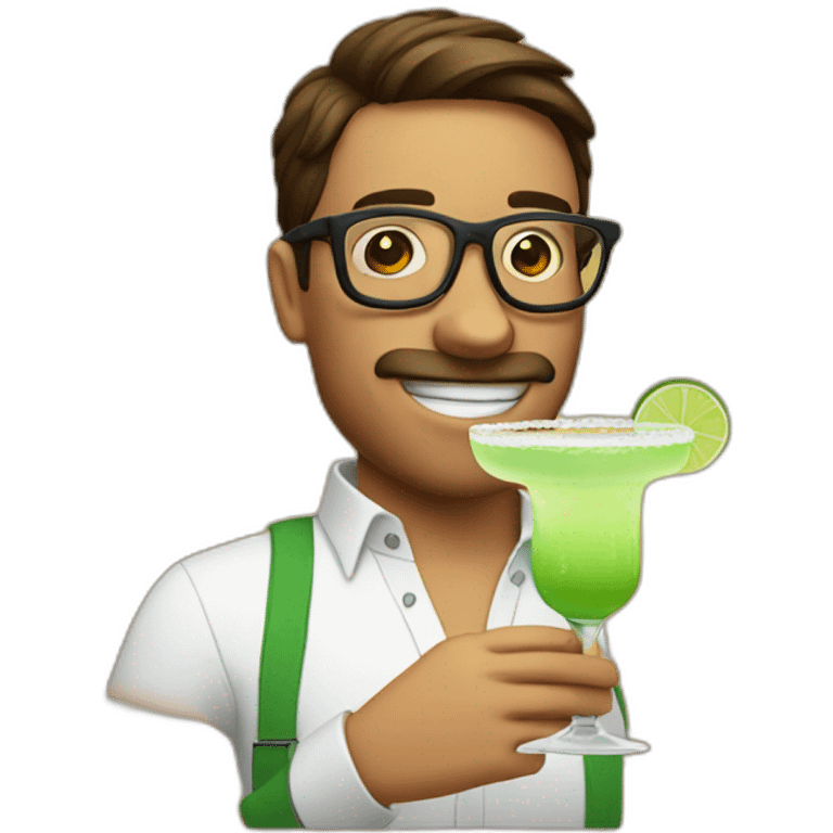 nerd drinking margarita emoji