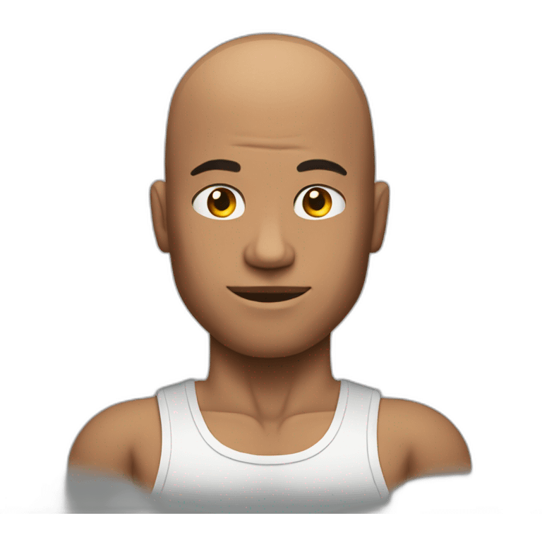 a muscular man with a bald head emoji