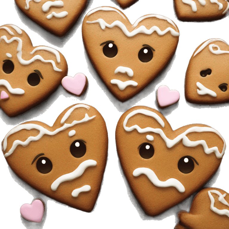 heart shaped gingerbread cookies emoji