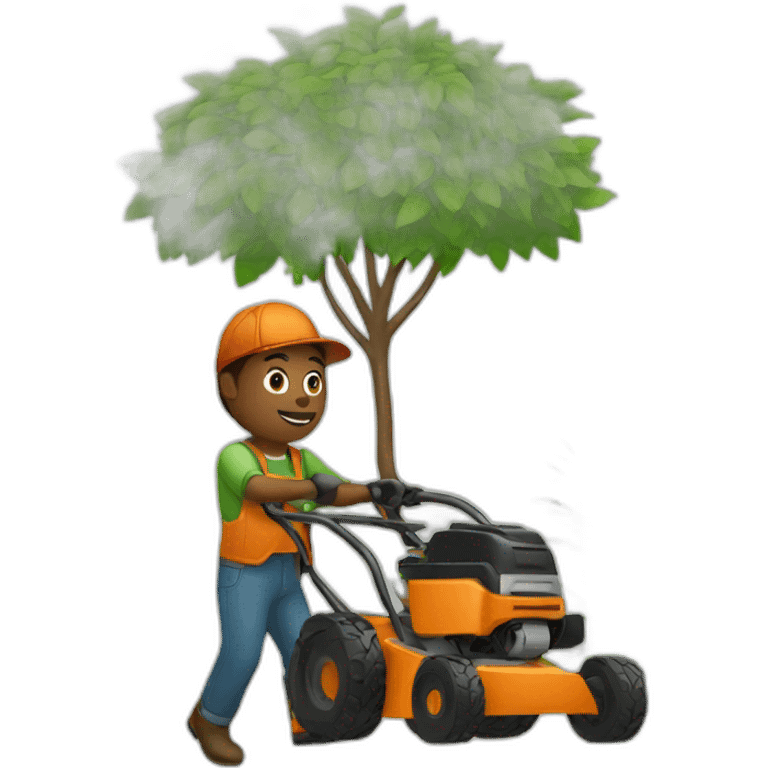 gardener with a lawn mower emoji