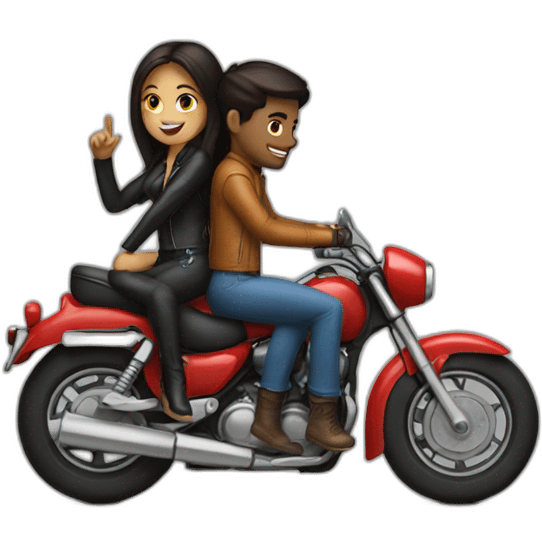 Girl and guy on a motorcycle emoji