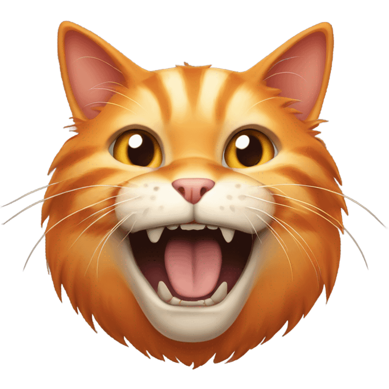 orange cat with fangs emoji