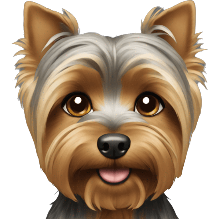 A yorkie with mostly grey and light brown emoji