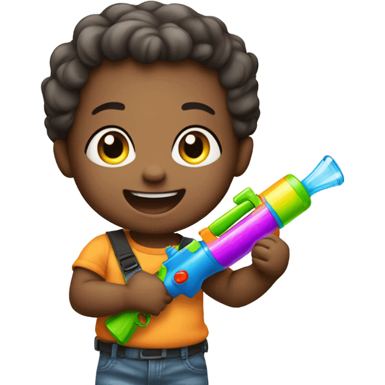 Baby with water gun emoji