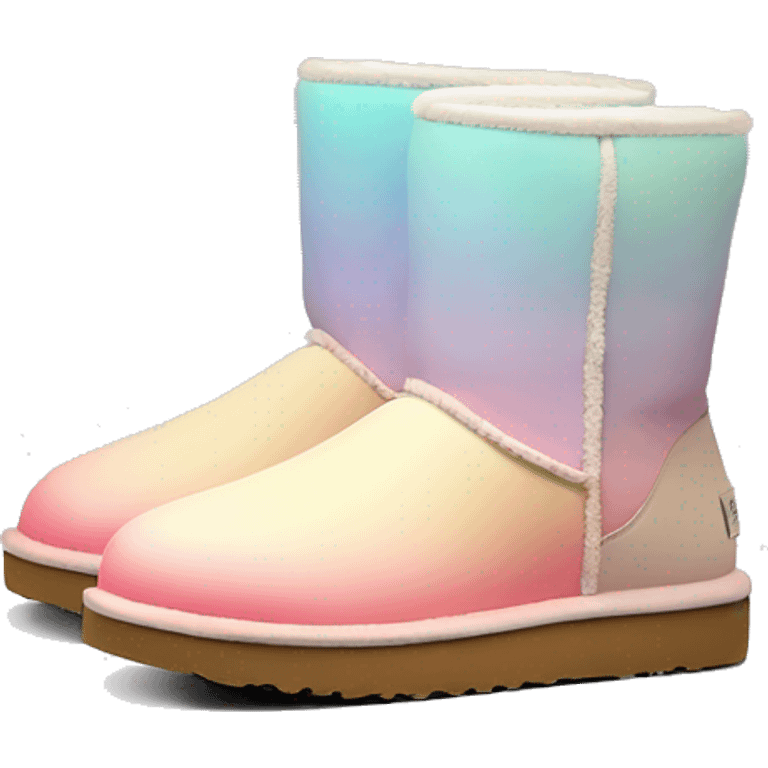 Pastel gradient hue platform short Ugg boots emoji