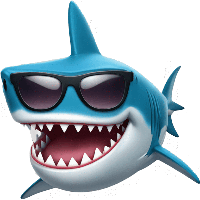 cool shark wearing sunglasses emoji