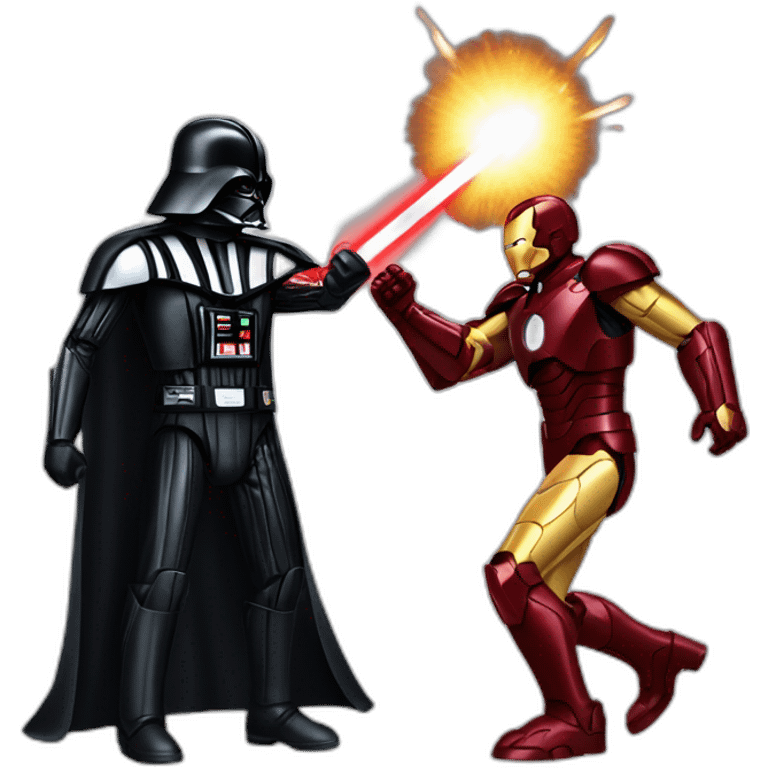 Darth Vader battling Iron man emoji