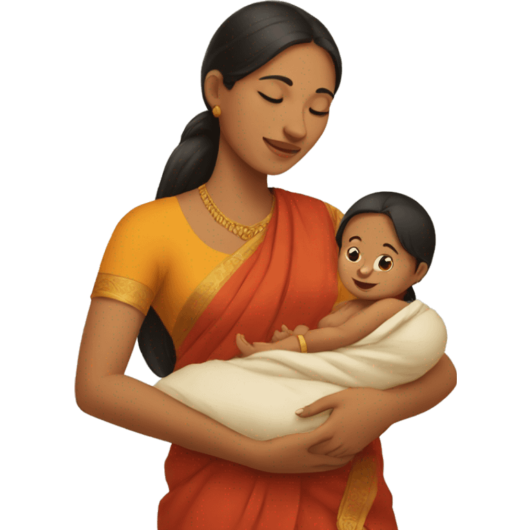 indian mother and infant emoji