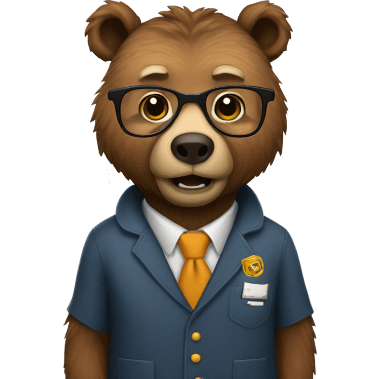 Grizzly bear dressed as a university professor  emoji