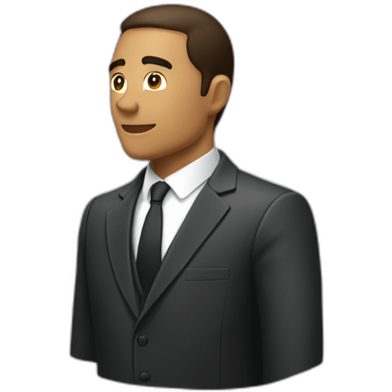 man in suit looking to the right (side view) emoji