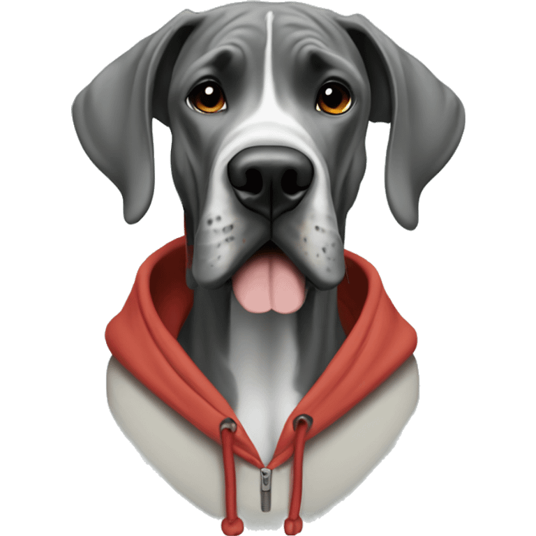 Great Dane in hoodie emoji