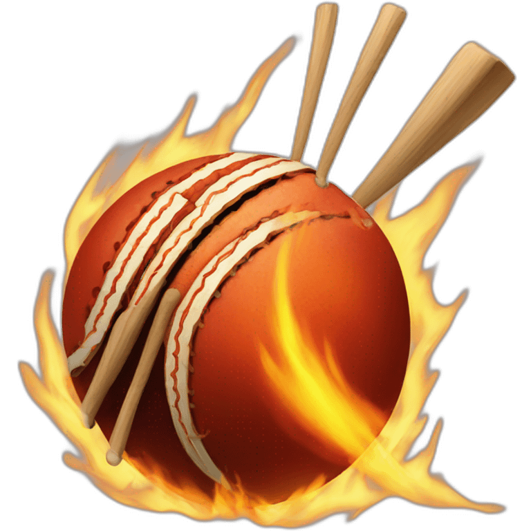 Cricket fire ball emoji