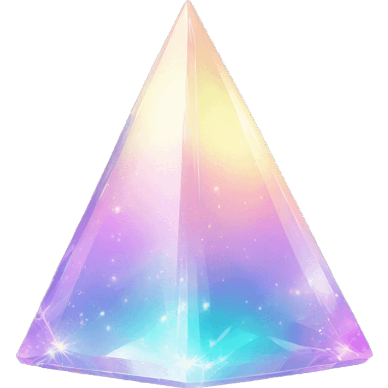 Sparkly glossy Pastel iridescent glass crystal pyramid emoji