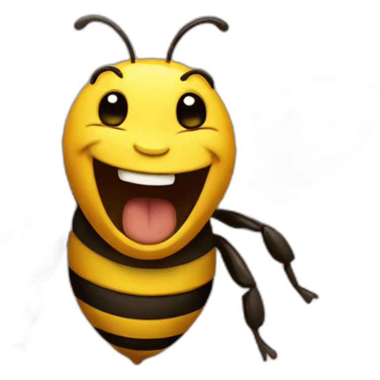 bee laughing emoji