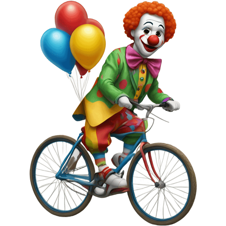 A clown on a bicycle  emoji