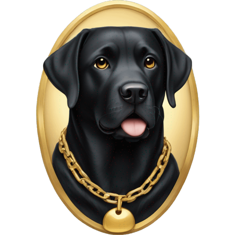 black labrador with gold chain  emoji